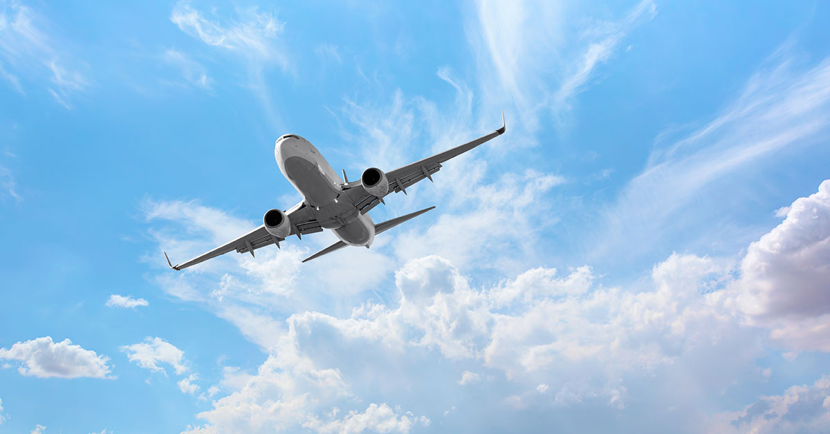 Airplane flying in the sky