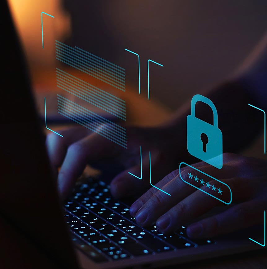 Laptop with password and lock
