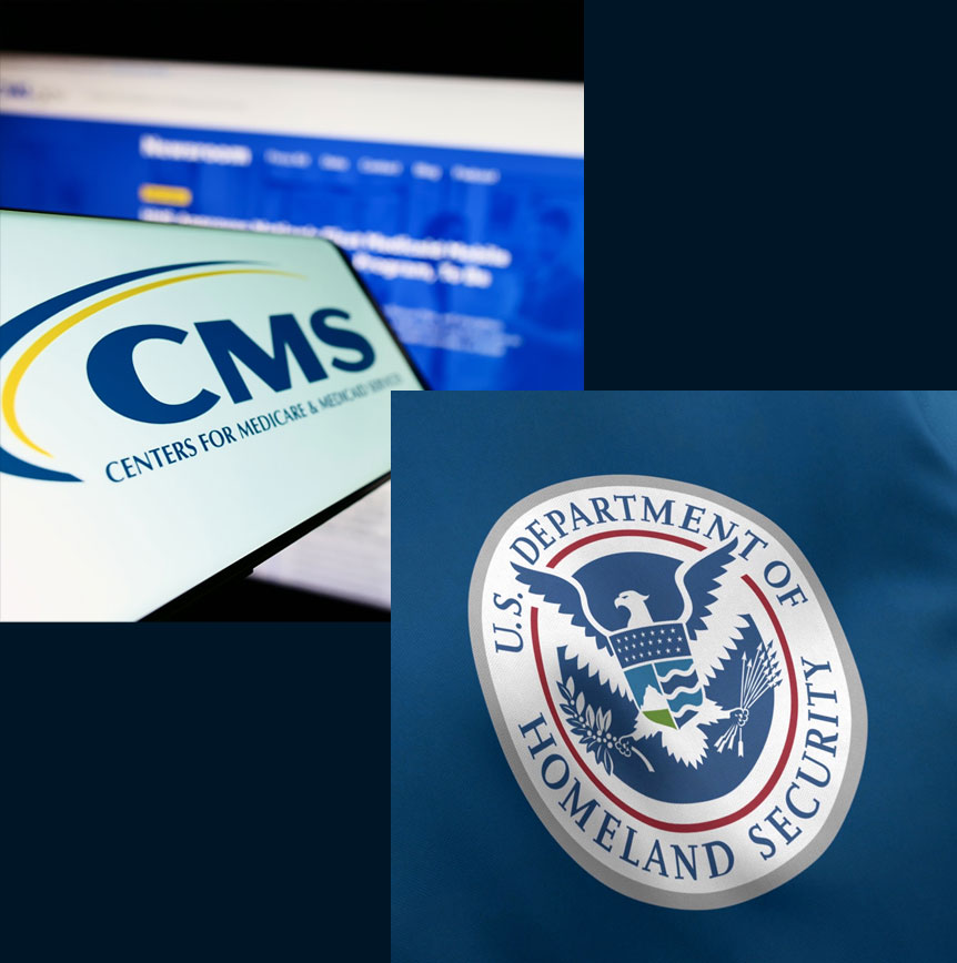 CMS and DHS logos