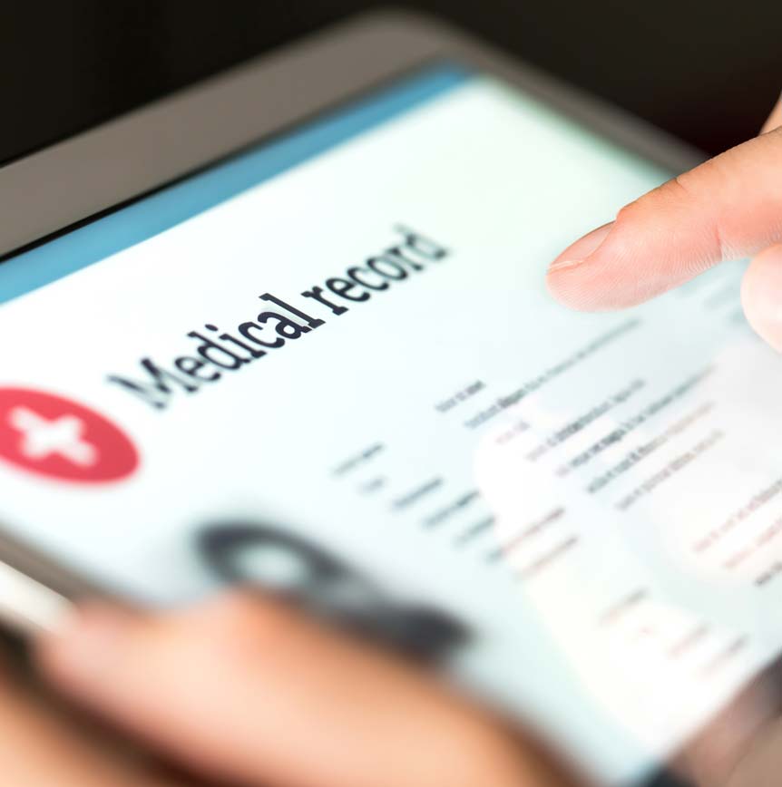 Medical record on tablet