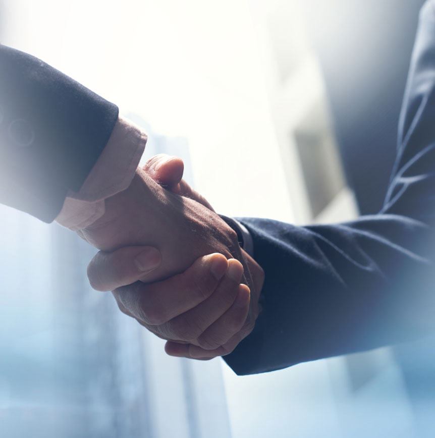 Business professionals shaking hands