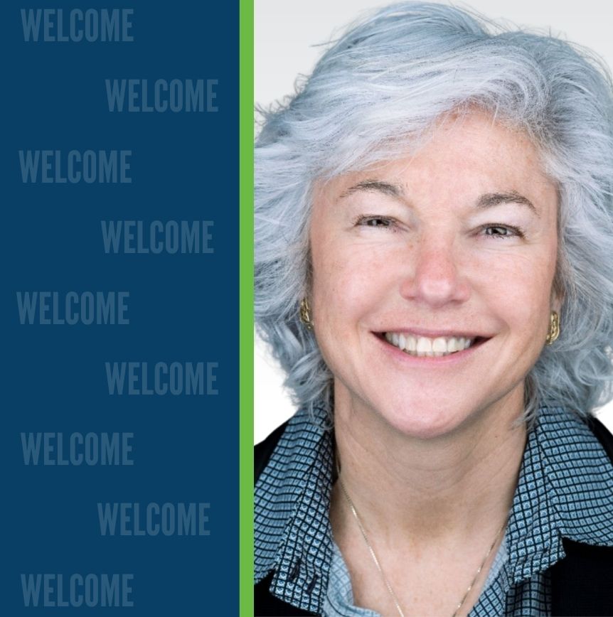 Merri-Ellen James, Client Relationship Executive at RELI Group, smiling in a checkered shirt and dark jacket, with a blue “WELCOME” background.