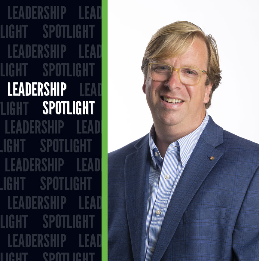 Image of Douglas Kelly with the text Leadership Spotlight